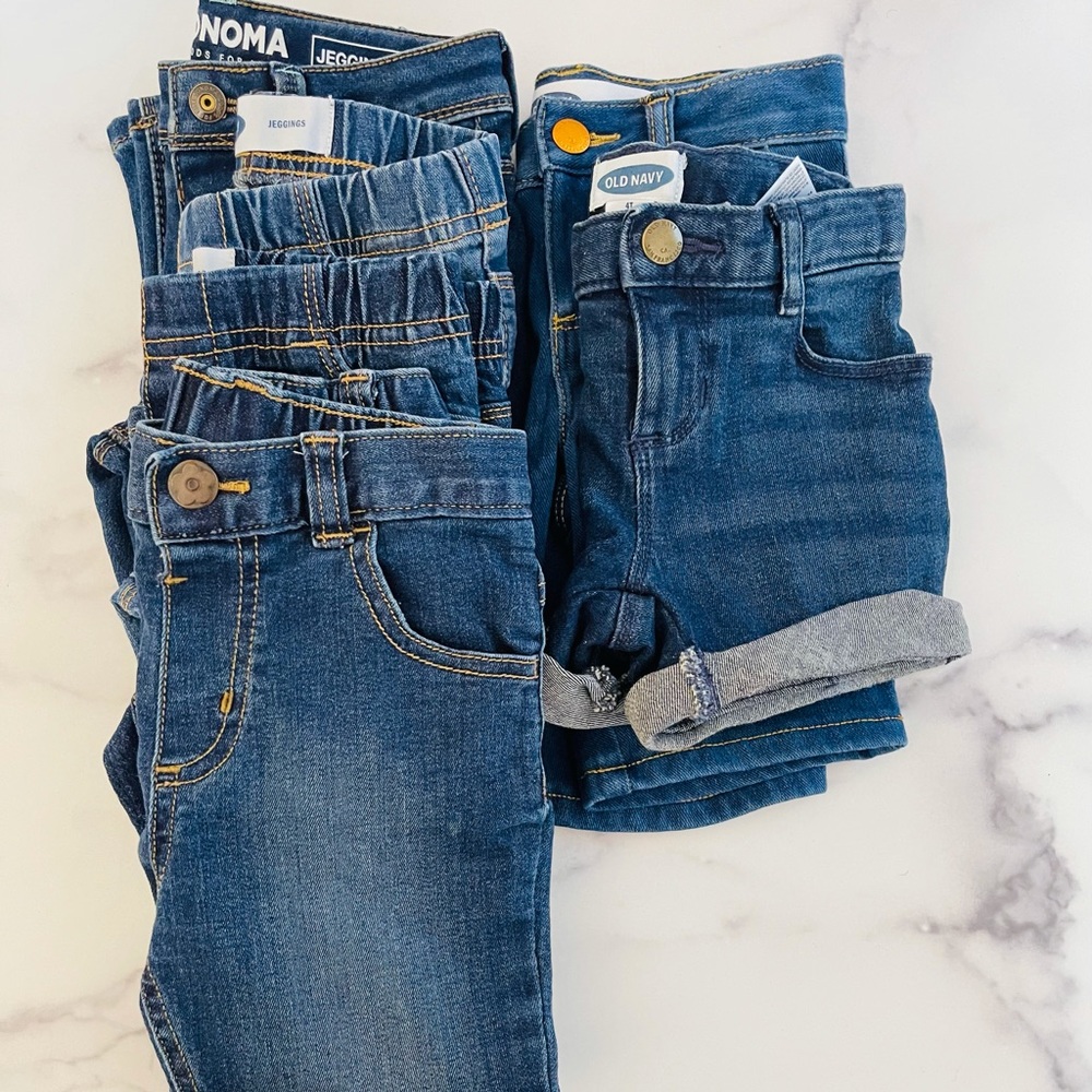 Jeans and Shorts LOT - Girls Size 4T - 6 Pair